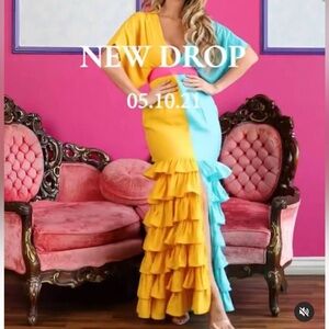 Colorful Ruffled Maxi Dress